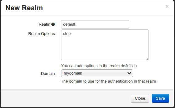 Adding the default realm