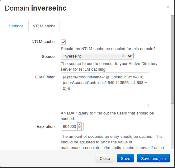 Domain NTLM cache