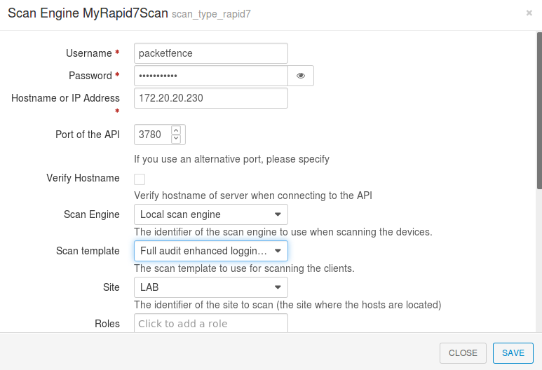 Rapid7 PacketFence config