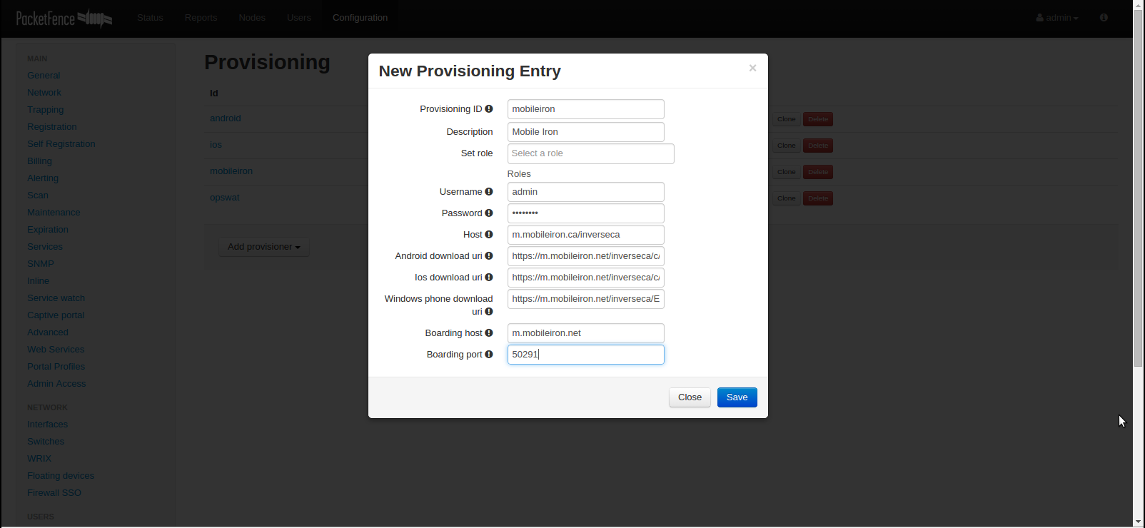 MobileIron configuration