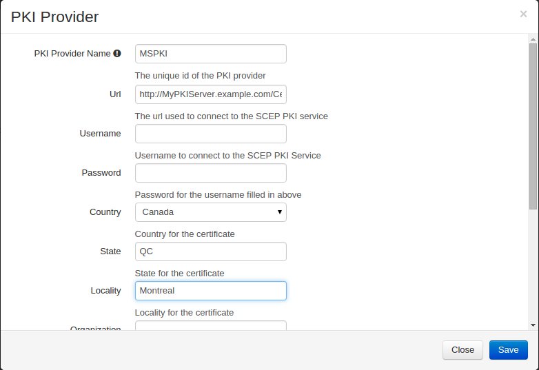 MSPKI configuration