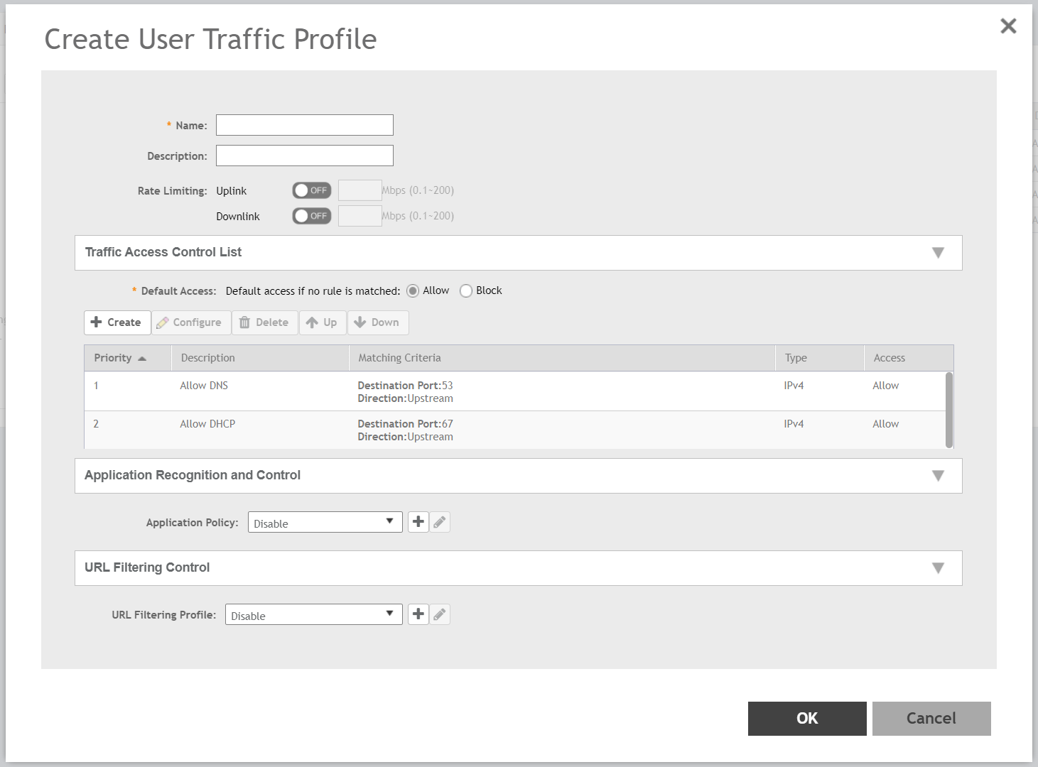 Ruckus SmartZone Create a User Traffic Profile