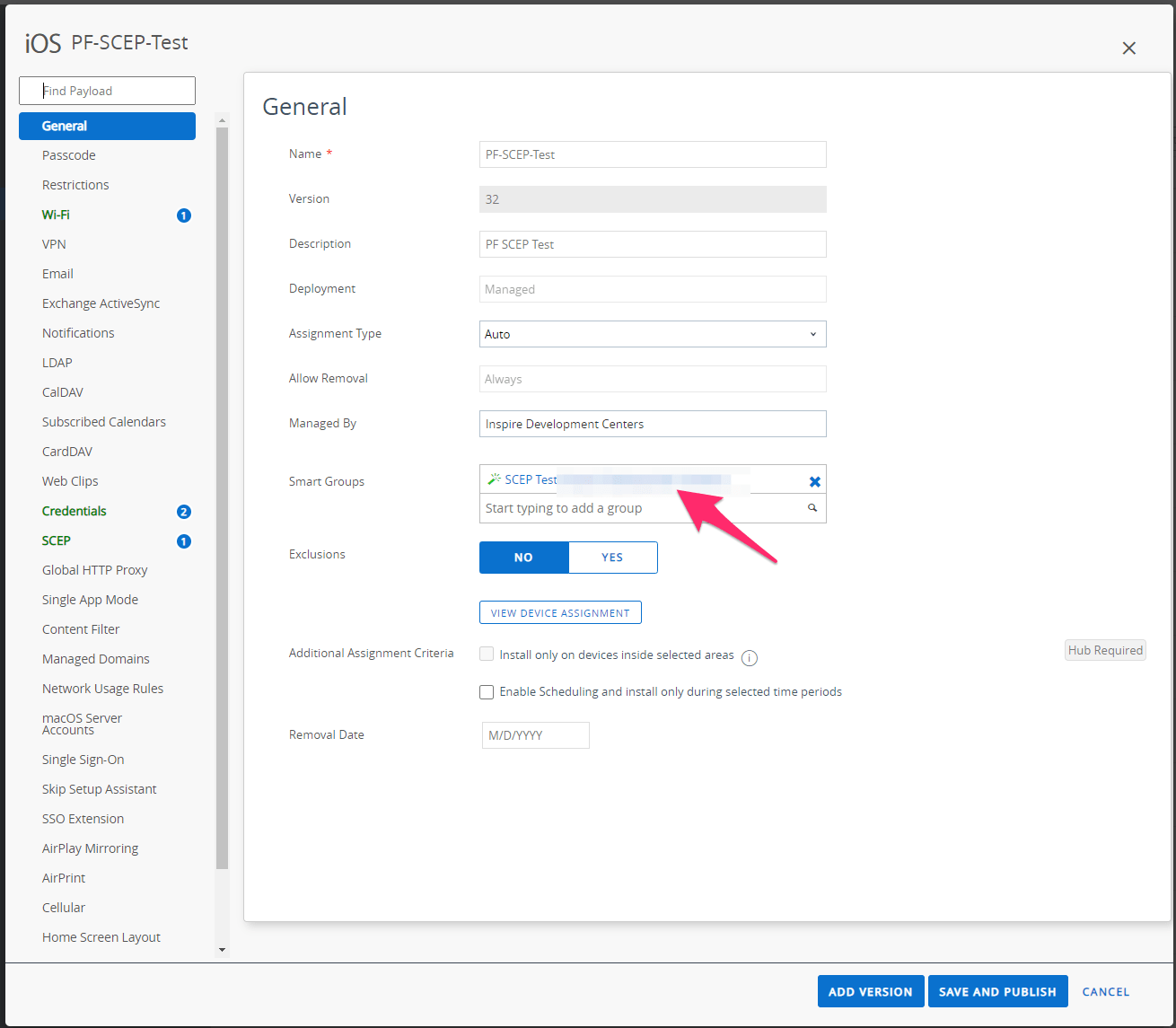 Create the SSID profile