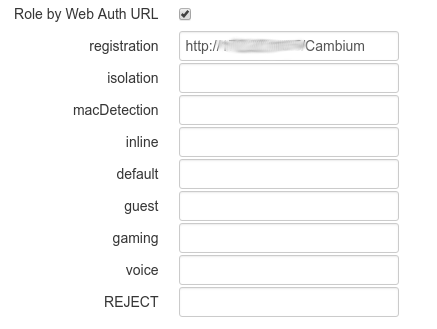 Cambium Role for Web Authentication