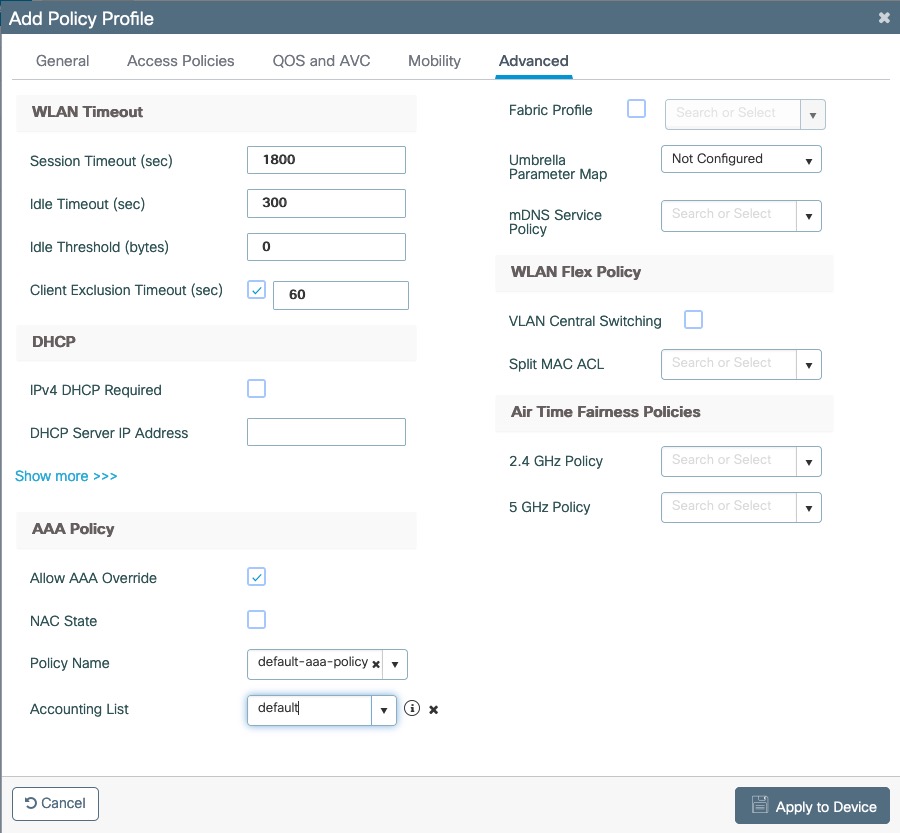 Add PF-Open Policy Profile